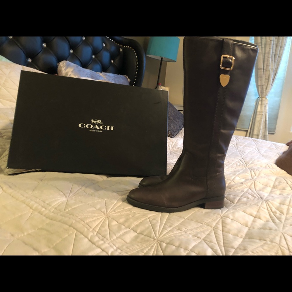 COACH dark brown boots